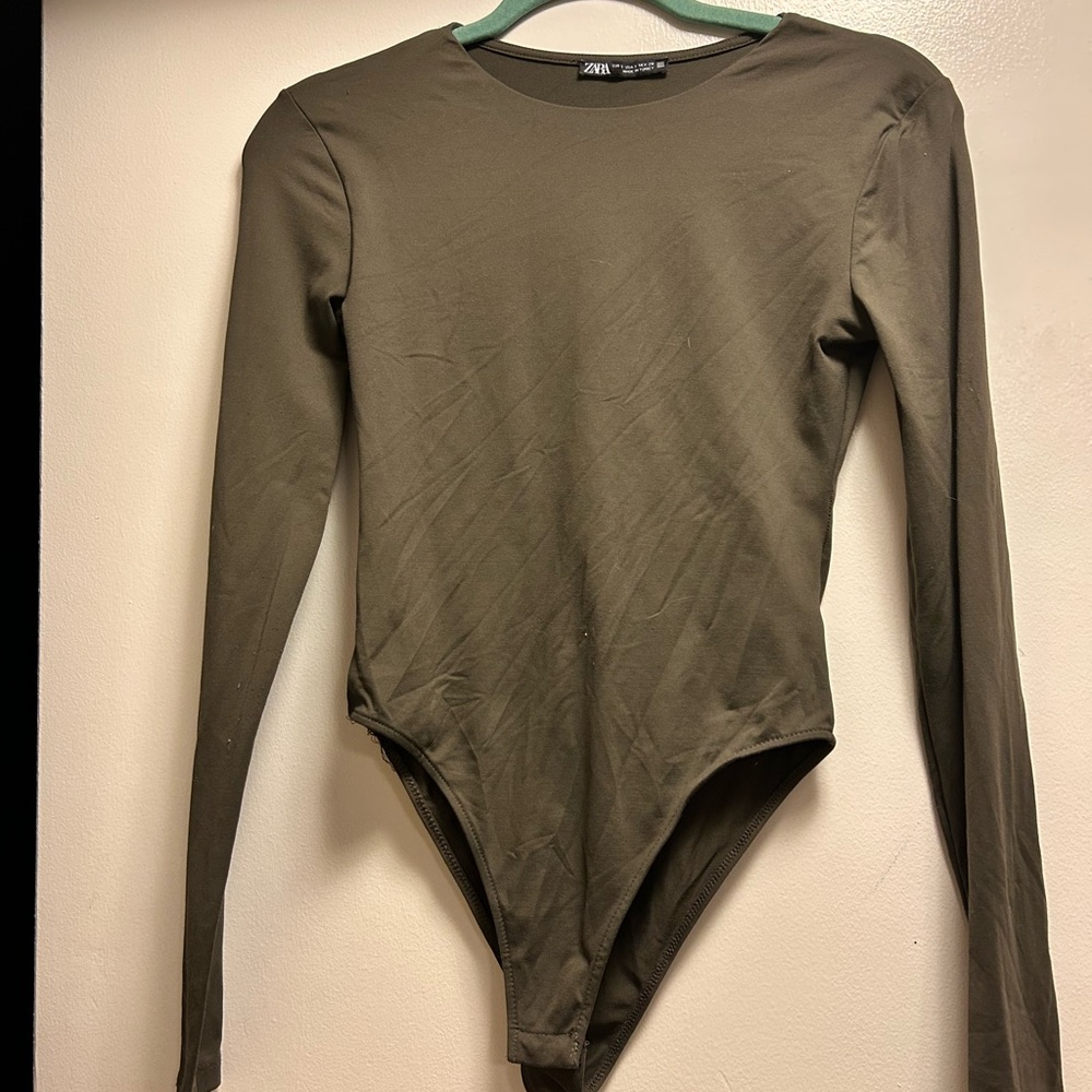 Zara Olive Green Long Sleeve Top